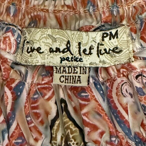 One World Live and Let Live Top Shirt Women's MP Boho Floral Abstract Tunic - Picture 5 of 8